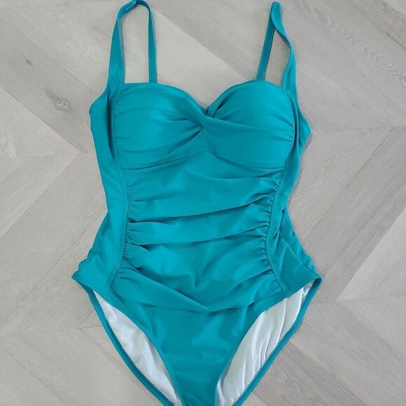 Sonnet Shores Full Coverage One Piece, Teal, size 16W - Picture 1 of 7
